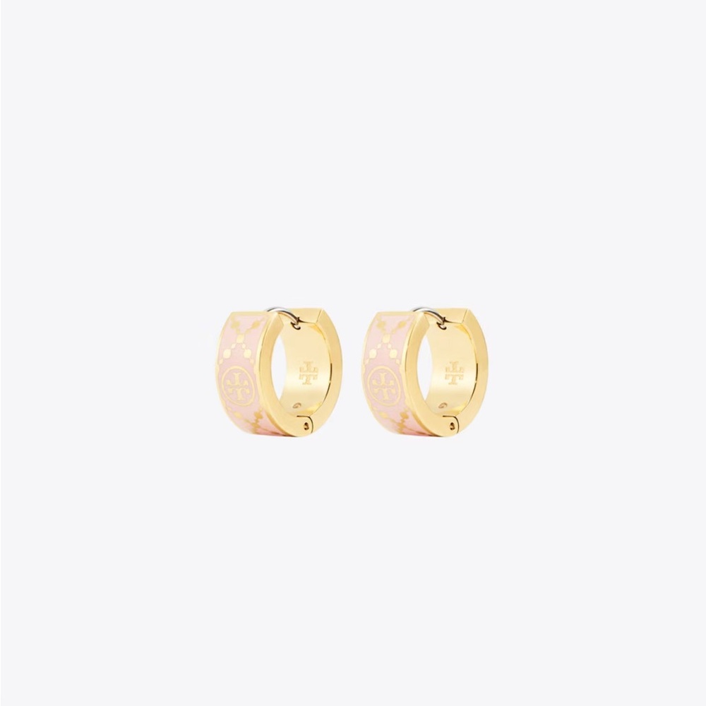 NWT Tory Burch Small T Monogram Hoop Earring